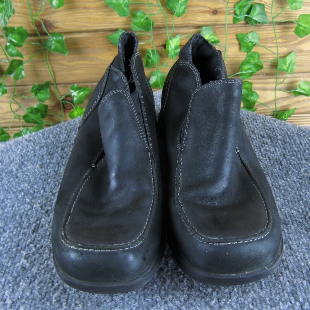 Colin Stuart Womens 9.5M Black Leather Slip-On Bootie Casual Comfortable‎ Shoes